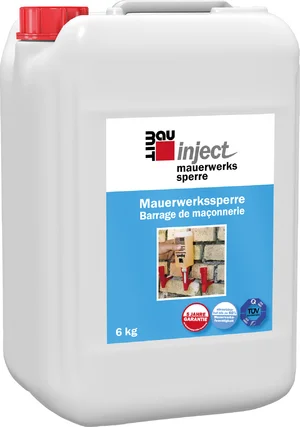 Baumit inject metselwerkbarrière is verkrijgbaar in kunststof bussen van 6 kg.