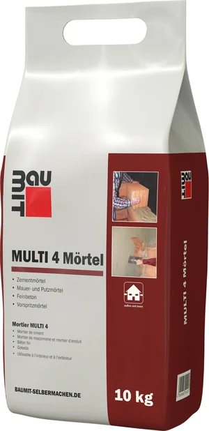 Baumit MULTI 4 mortel is verkrijgbaar in foliezakken van 10 kg.