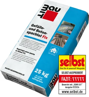 Baumit Gradient and Concrete Filler Fix is verkrijgbaar in papieren zakken van 25 kg.