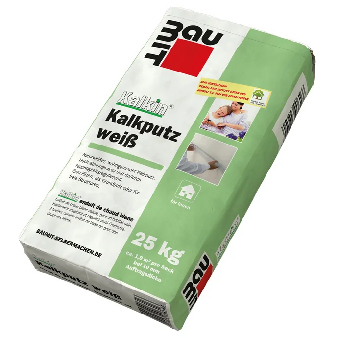 Produktfoto: Baumit Kalkin Kalkputz wei&szlig; - gr&uuml;ner 25 kg Sack.