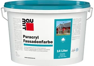 Productafbeelding: Baumit Puracryl gevelverf is verkrijgbaar in wit in een emmer van 14 liter.