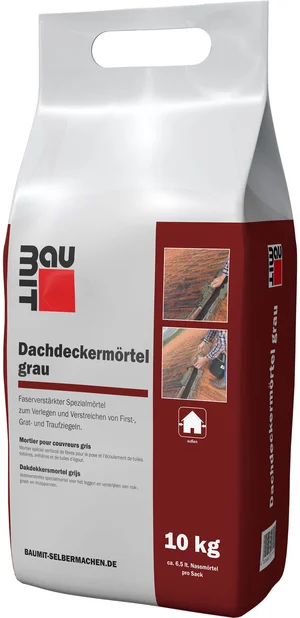 Baumit grijze dakbedekkingsmortel is verkrijgbaar in 10 kg foliezakken.