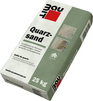 Baumit kwartszand is verkrijgbaar in papieren zakken van 25 kg.