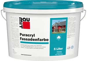 Productafbeelding: Baumit Puracryl gevelverf is verkrijgbaar in wit in een emmer van 5 liter.