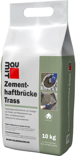 De Baumit cementhechtbrug Trass is verkrijgbaar in foliezakken van 10 kg.