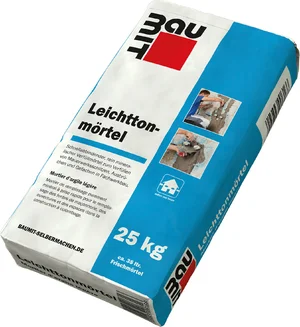 Baumit lichtgewicht kleimortel is verkrijgbaar in papieren zakken van 25 kg.