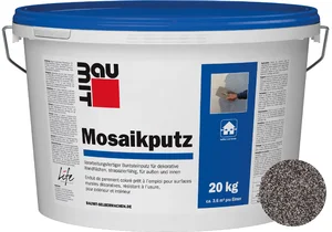 Baumit mozaïekpleister is verkrijgbaar in de kleur M 328 Durano in emmers van 20 kg.