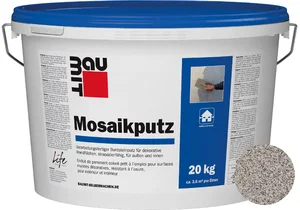 Baumit mozaïekpleister is verkrijgbaar in de kleur M 329 Cristallo in een emmer van 20 kg.