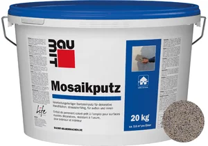 Baumit mozaïekpleister is verkrijgbaar in de kleur M 326 Triglav in emmers van 20 kg.