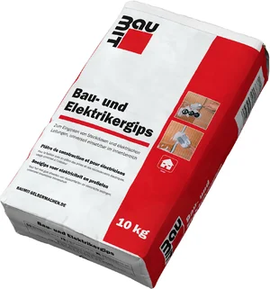 Baumit bouw- en elektrapleister is verkrijgbaar in papieren zakken van 10 kg.
