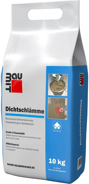 Baumit sealslurry is verkrijgbaar in 10 kg foliezakken.